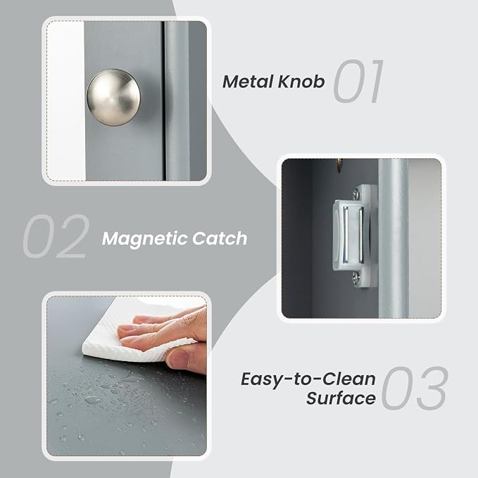 Tangkula Bathroom Medicine Cabinet, Wall Mounted Storage Cabinet - Image 7
