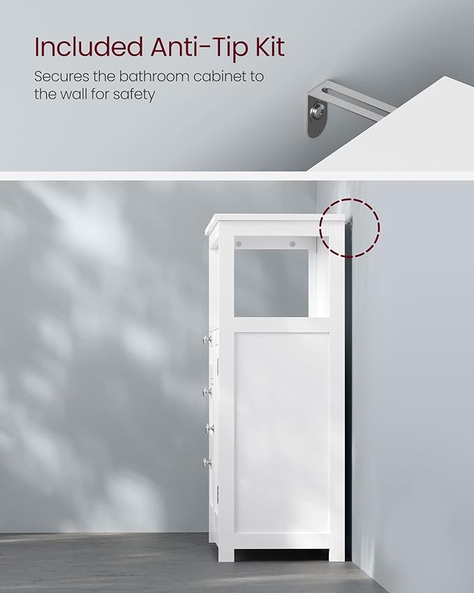 VASAGLE Floor Storage Cabinet, Freestanding Storage Unit - Image 7