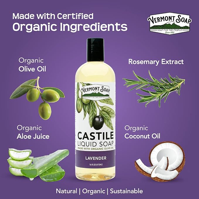 Vermont Castile Soap Lavender, Gentle Liquid Soap - Image 6