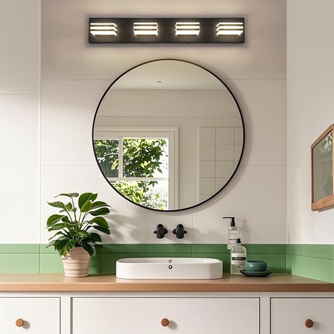 4-Light LED Black Vanity Lights - Image 3