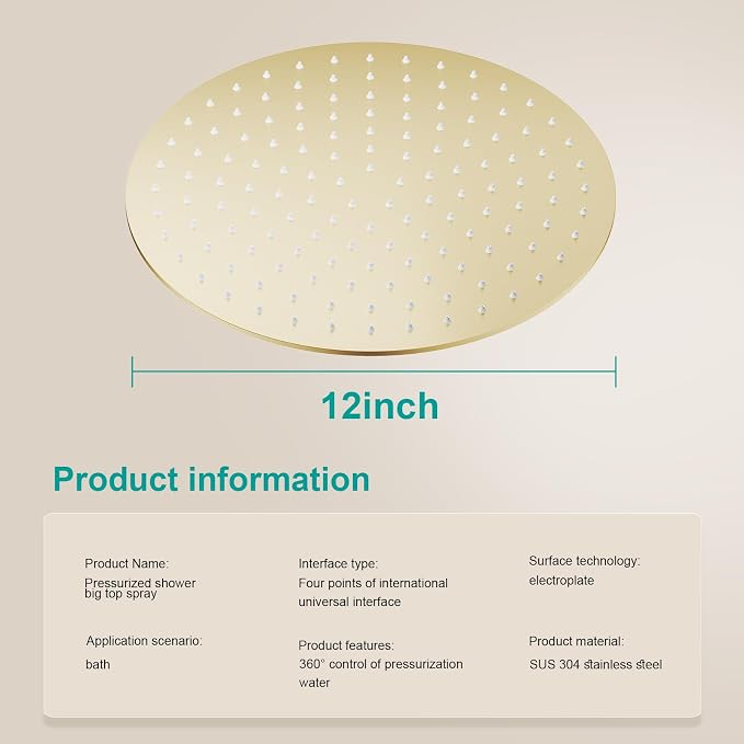 All Metal Rain Shower Head - Image 2
