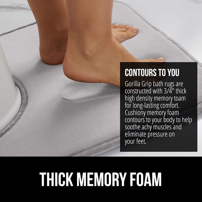 GORILLA GRIP Thick Memory Foam Toilet Rug - Image 4