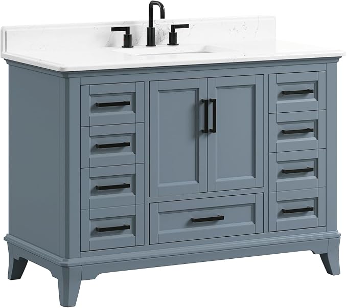 48 Inch Steel Blue Bathroom Vanity - Image 8