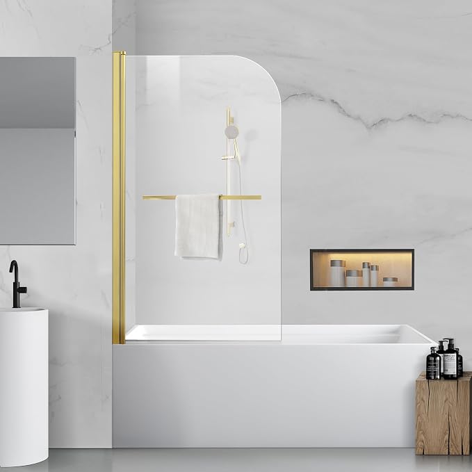 Tub Shower Door, Bathroom Shower Glass Door 34 * 58 Inch Frameless Bathtub by SHOWERBATHTUBDOORSDEVELOPER