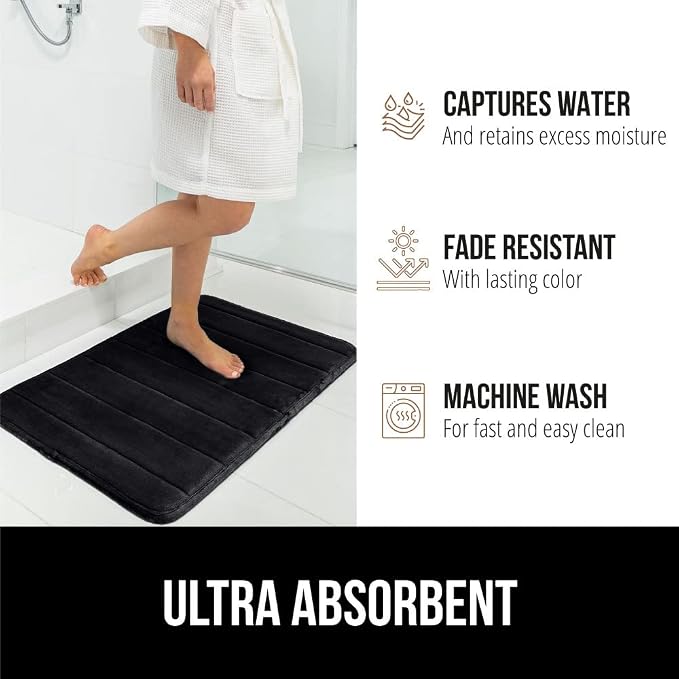 GORILLA GRIP Memory Foam Bath Mat, Soft Absorbent US Designed Bathroom Rug - Image 7