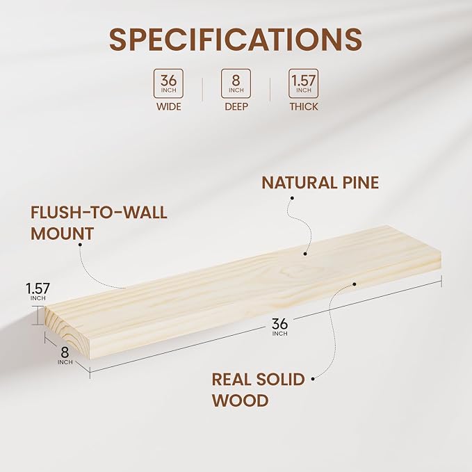Heimlove 36 inch Floating Shelves - Image 2