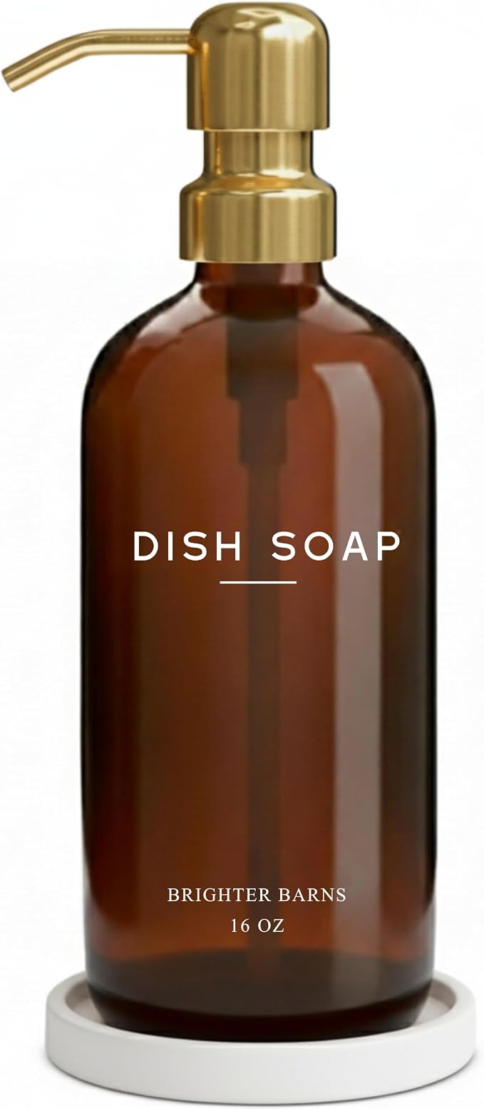 Luxury Glass Dish Soap Dispenser by BrighterBarns