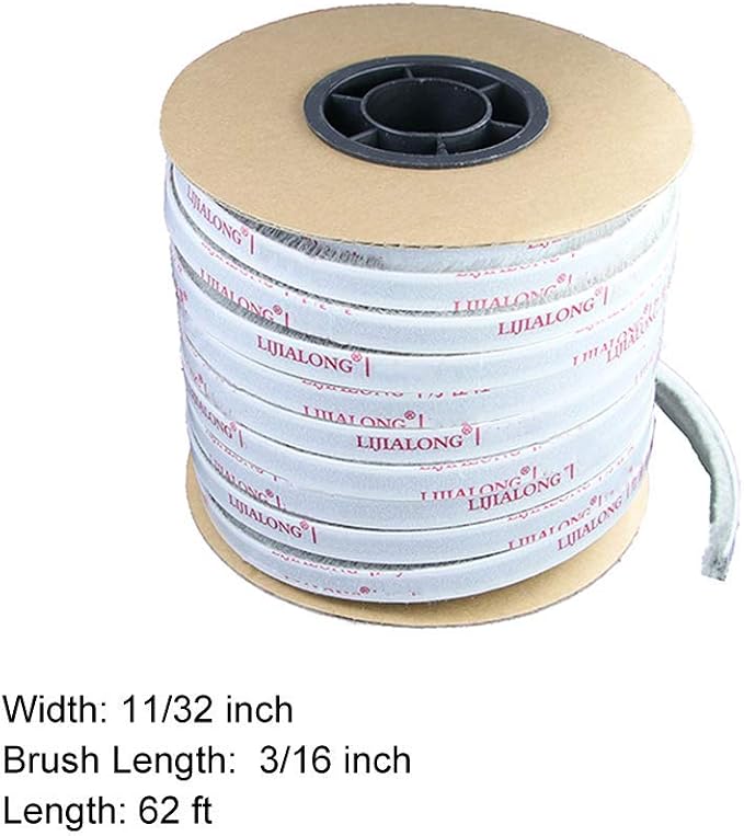 TORRAMI Felt Pile Weather Stripping 11/32 inch x 3/16 inch x 62 ft, Sliding - Image 2