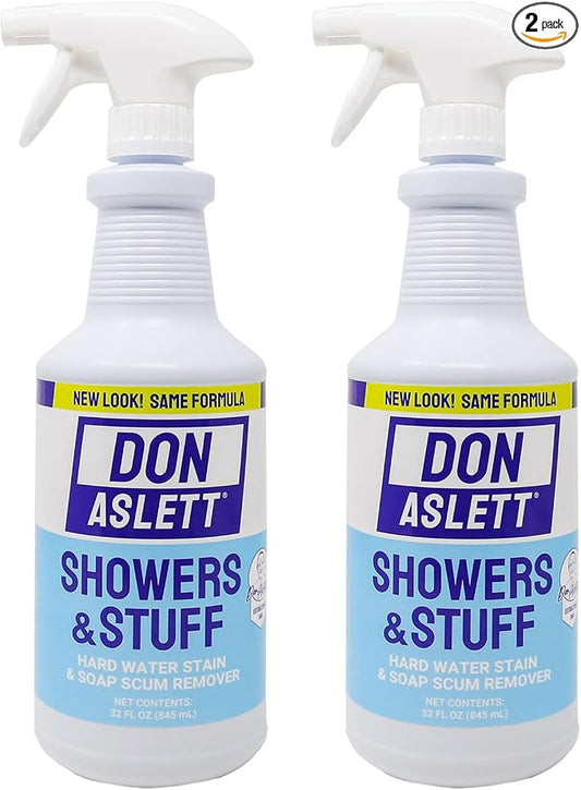 Don Aslett Showers and Stuff Hard Water Stains and Soap Scum Remover | Cleans by DonAslett