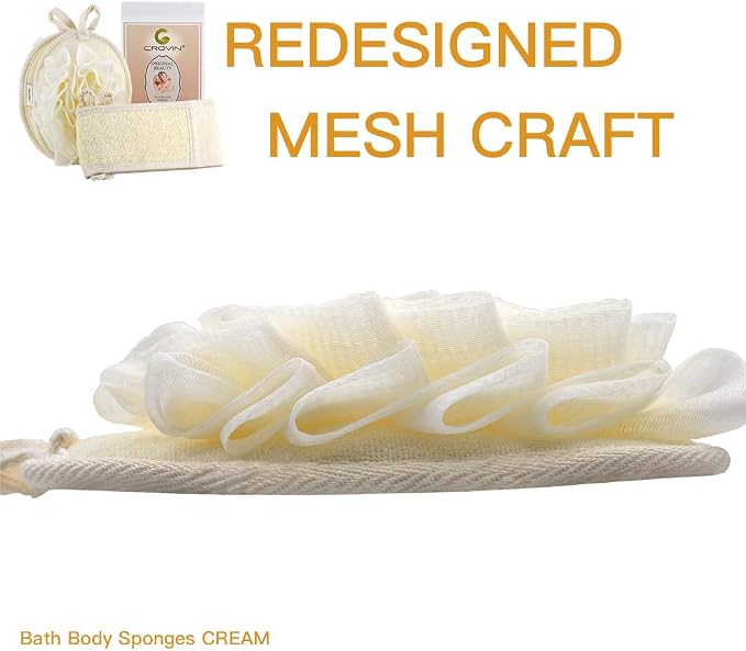 Mesh Pouf Body Sponge Set - Image 3