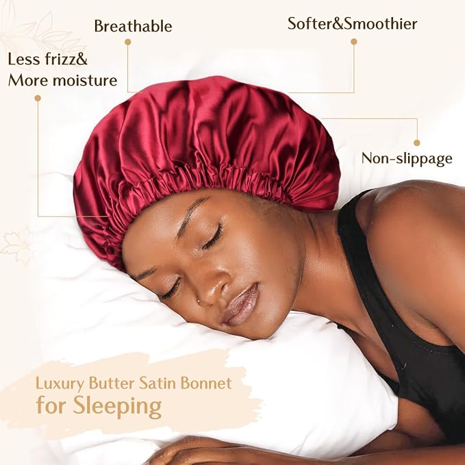 YANIBEST Adjustable Satin Bonnet Double Layer Hair Bonnet - Image 2