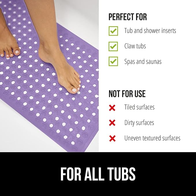 GORILLA GRIP Patented Bath Tub Shower Mat, Machine Washable Bathtub Floor Liner - Image 6