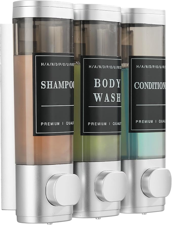 Shower Soap Dispenser Wall Mounted No Drill Shampoo Dispenser by CaboDeseado
