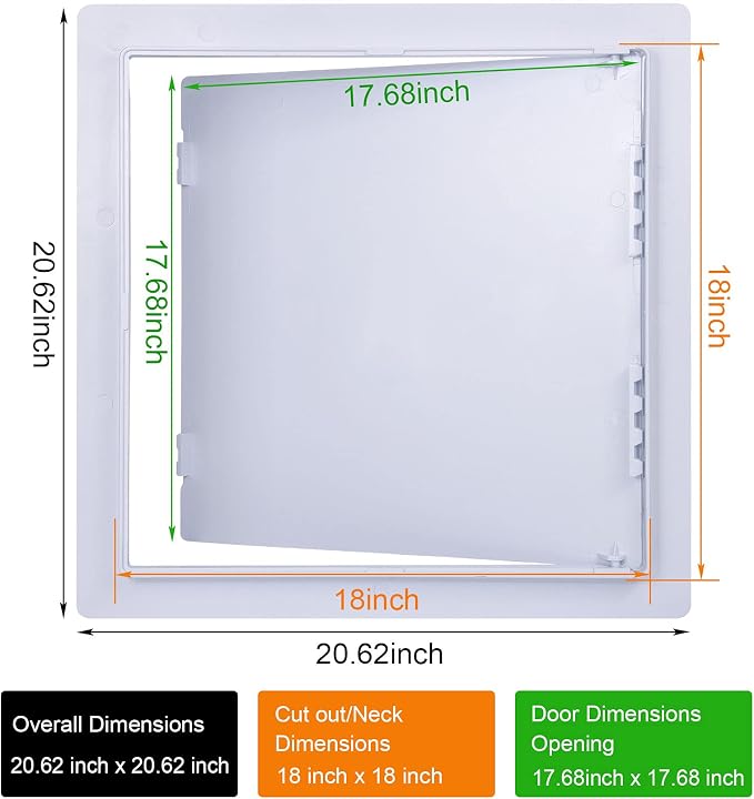 Plumbing Access Panel for Drywall 18 x 18 Inch Plastic Access Door Removable - Image 2