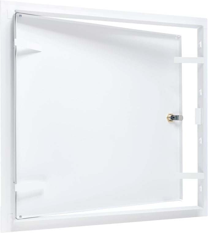 16" x 16" Lockable White Metal Access Panel. Service Shaft Door Panel - Image 3