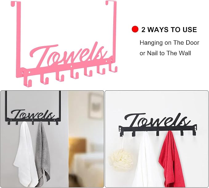 Over The Door Hooks, Towel Rack - Image 4