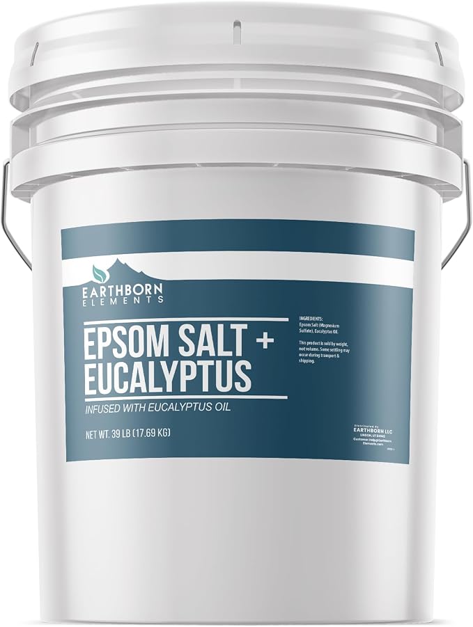 Earthborn Elements Eucalyptus Epsom Salt 5 Gallon Bucket, Pure & Undiluted by EarthbornElements