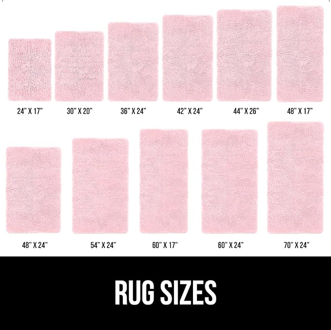 GORILLA GRIP Bath Rug Mat 44x26, Soft Absorbent Chenille, Quick Dry Microfiber - Image 6