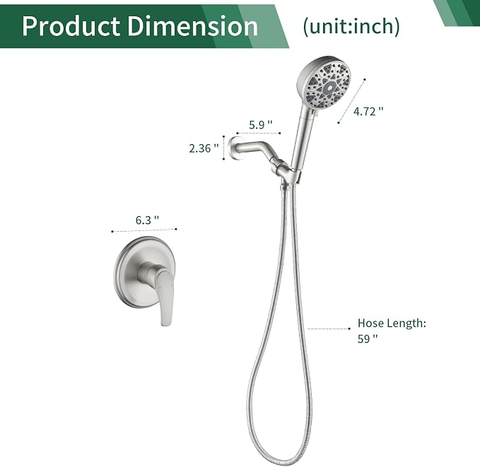 Shower Faucet Set with 7 Functions Handheld Shower Head Filter Shower Combo Set - Image 8