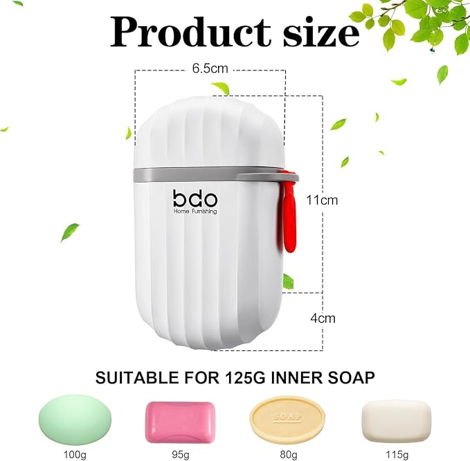 Zulay Kitchen Pack of 2 Portable Plastic Soap Dish Box - Image 3