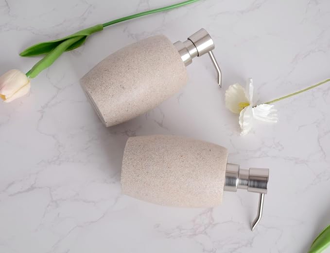 Sandstone Textured Resin Soap Dispenser - Image 2
