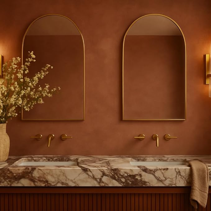 TEHOME 20 x 30'' Brush Gold Arched Bathroom Medicine Cabinet - Image 5