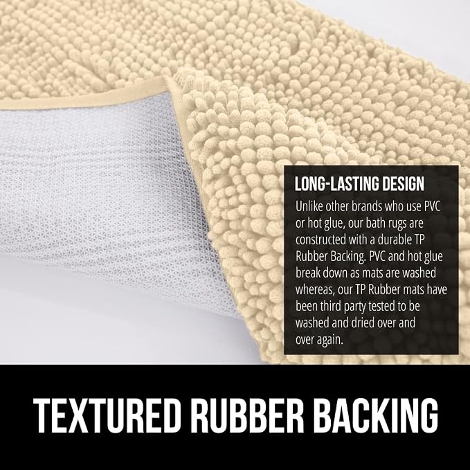 GORILLA GRIP Bath Rug Mat 30x20, Thick Soft Absorbent Chenille, Quick Dry - Image 6