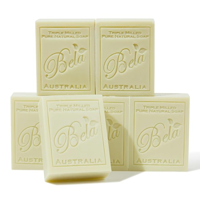 BELA French Pear Soap 3.3 OZ Pack of 6, Long Lasting French Triple Milled Bar by BELAPURENATURALSOAPSANDODORELIMINATINGHOMEFRAGRANCES