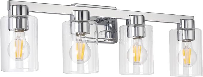 4-Light Bathroom Light Fixtures Modern Chrome Vanity Lights - Image 9