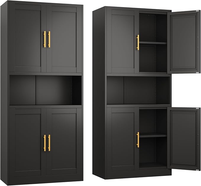 Black Metal Pantry Cabinet by Ckzbx