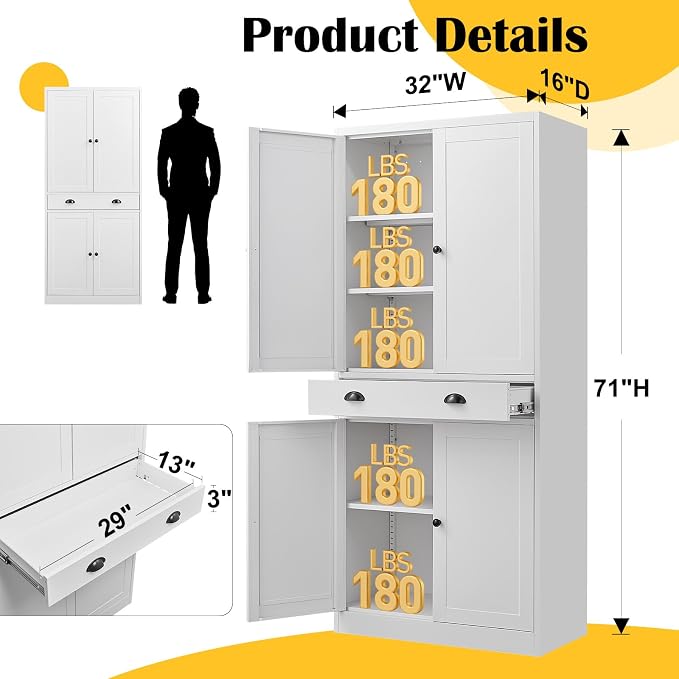 71” Food Pantry Storage Cabinet - Image 2