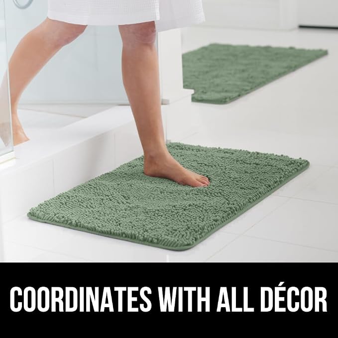 GORILLA GRIP Bath Rug Mat 48x17, Soft Absorbent Chenille, Quick Dry Microfiber - Image 9