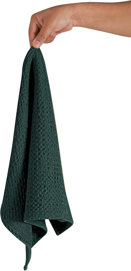 Native Fab 100% Cotton Premium Waffle Kitchen Towels, 4 Pack, Super Absorbent - Image 3