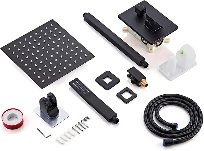 12 Inch Shower Faucet Set Ceiling Mount, High Pressure Rainfall Shower System - Image 7