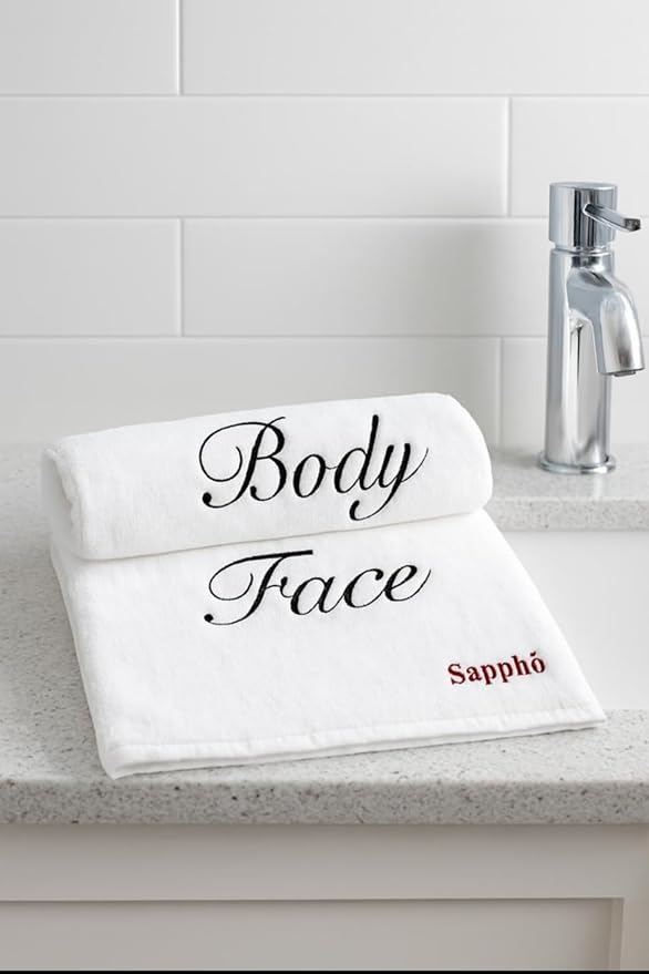 White Beautiful Comfortable Cotton Bath Towels, 137.16 cm x 68.58 cm, Face. by Unknown