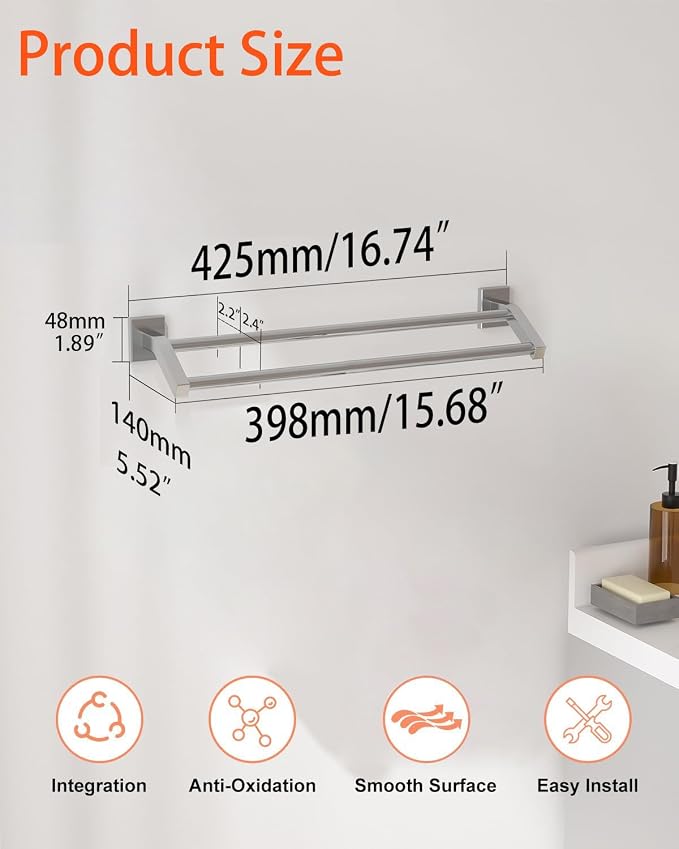 Alise Bath Double Towel Bars Towel Racks - Image 2