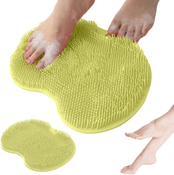 Shower Foot Scrubber Mat with Non-Slip Suction Cups, Non Slip Bathtub and by YAWOTA