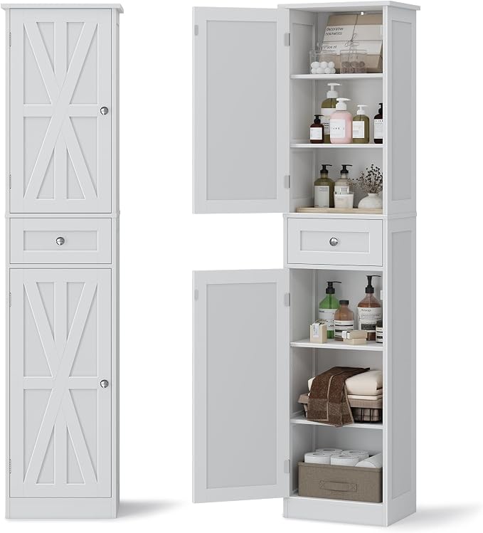 67" H Tall Bathroom Cabinet, Narrow Storage Cabinet - Image 9