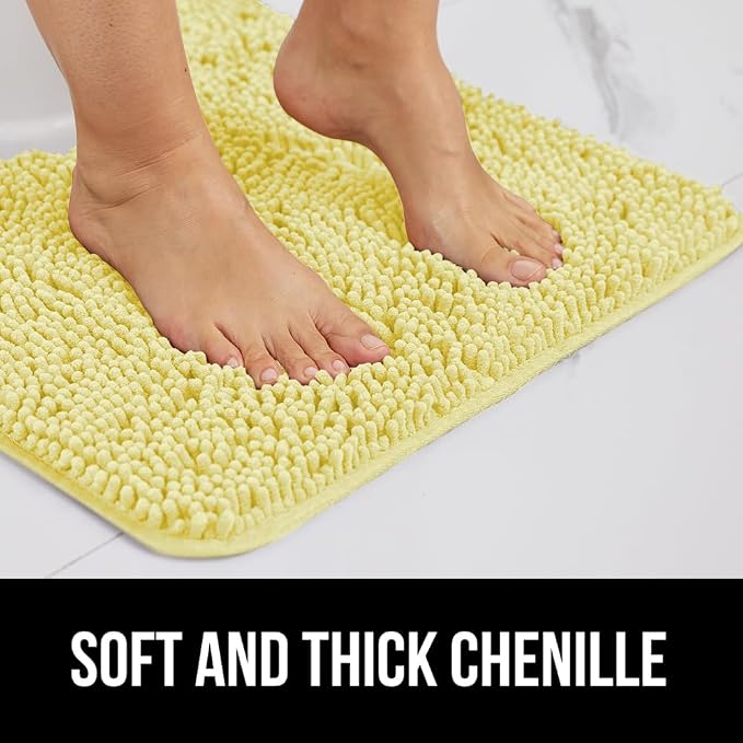 GORILLA GRIP Bath Rug Mat, Thick Soft Absorbent Chenille, Rubber Backing Quick - Image 4