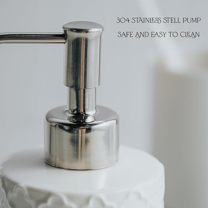 Ceramic Soap Dispenser with Pump, Hand and Liquid Soap Dispenser Rust Proof - Image 5