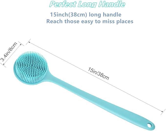 Silicone Body Scrubber, Long Handle Back Scrubber - Image 7