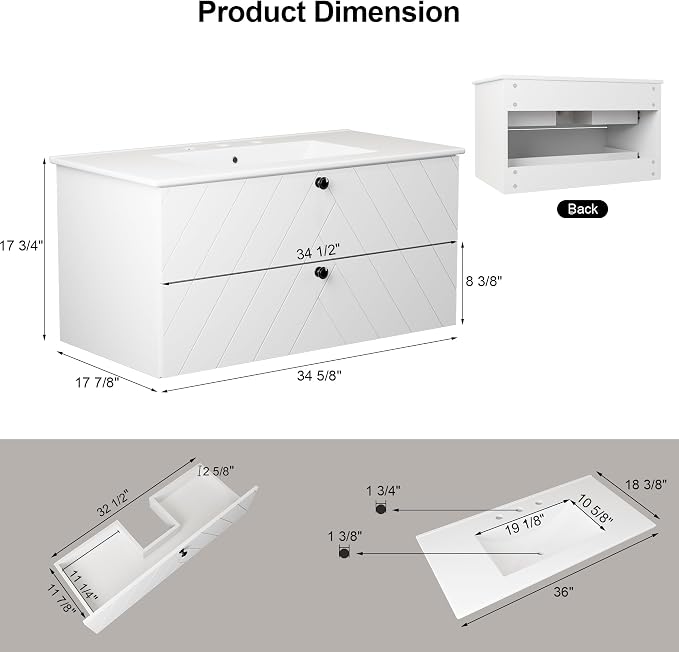 36 inch Floating Bathroom Vanity - Image 2