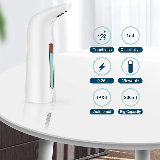 Automatic Soap Dispenser Touchless, TUMAN Pro Battery Operated Electric - Image 2