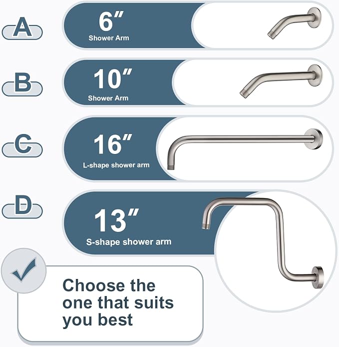 BRIGHT SHOWERS 16-Inch Shower Head Extension Arm - Image 7