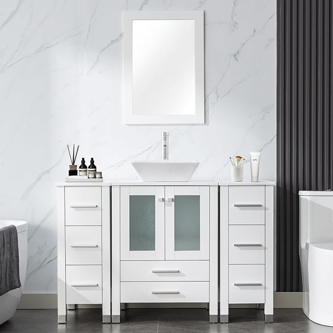 LUCKWIND 48" Bathroom Vanity Sink Combo, 24-inch Main Cabniet by LUCKWIND