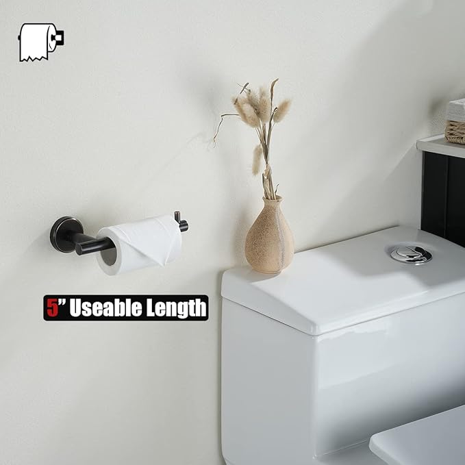 JQK Bathroom Hardware Set Oil Rubbed Bronze, 5-Piece Bath Accessories Set Wall - Image 7