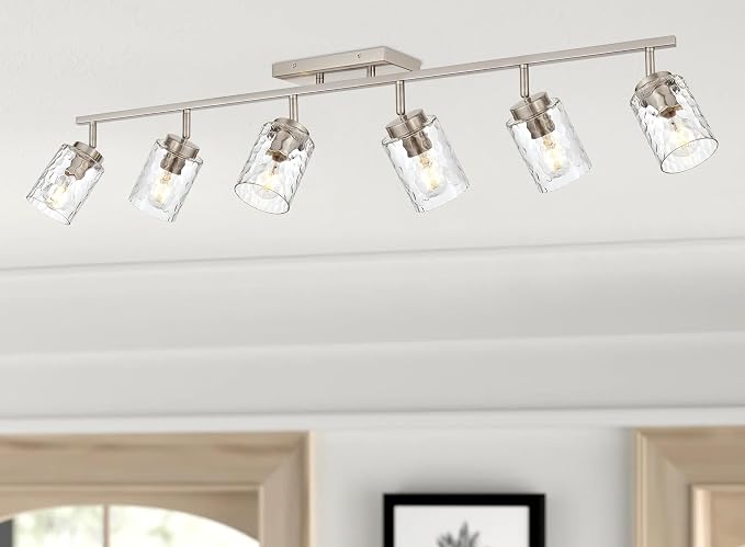 6 Light Track Lighting, Brushed Nickel Bathroom Vanity Light Modern Ceiling by TULUCE