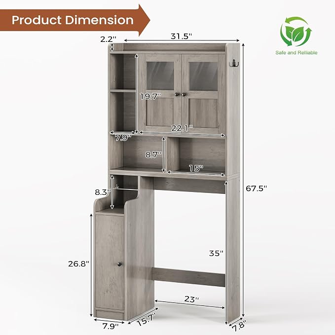Itaar Over The Toilet Storage Cabinet, Over Toilet Bathroom Organizer - Image 2