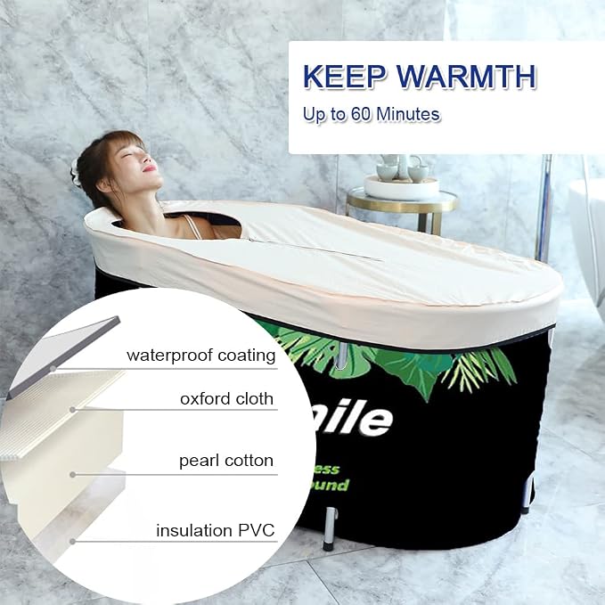 ptlsy Portable Bathtub for Adult Foldable Japanese Soaking Bath Tub for - Image 4