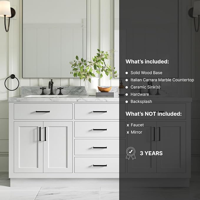 ARIEL Double Vanity 73" White - Image 5